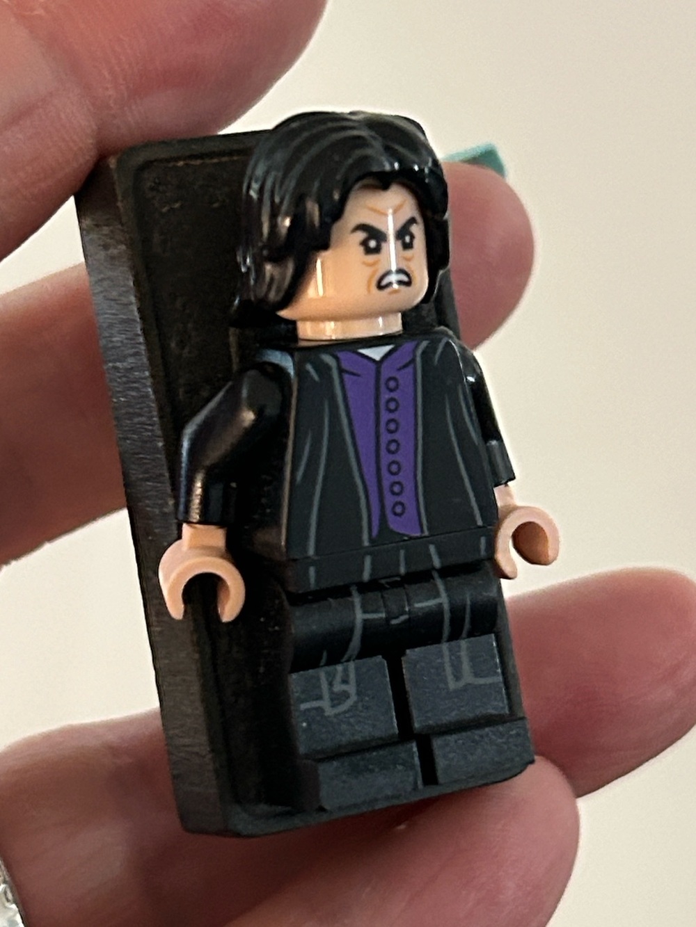 Harry Potter Lego minifig domino brooch NEW professor snape handmade by me